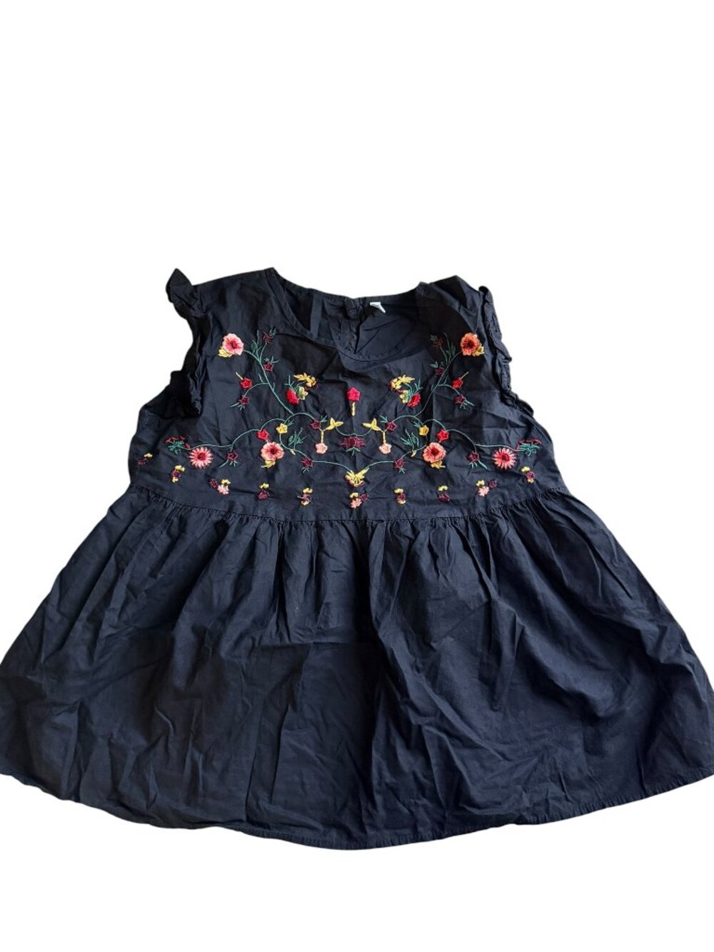 Black embroidered baby top (S/M-used 2x)
